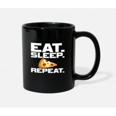 Eat Sleep Pizza Repeat Food Pizza Maker Cook Black Mugs